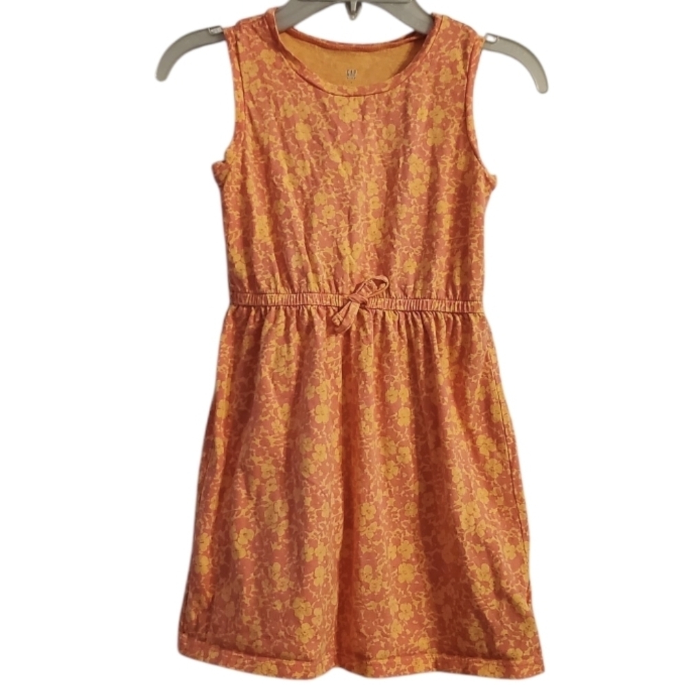 GAP Kids Girls Soft Knit Cotton Floral Tee Shirt Dress S 6-7